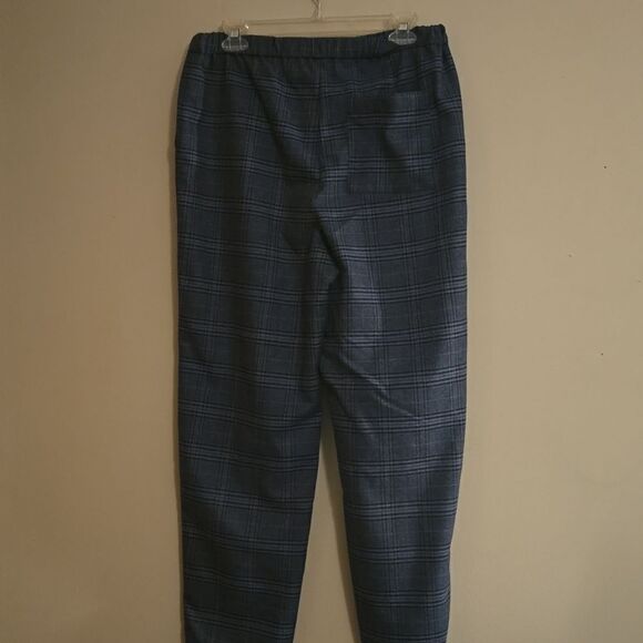 Treasure & Bond Women's size S Pull on Blue Black Red Plaid Poly Blend Pants - Picture 4 of 9